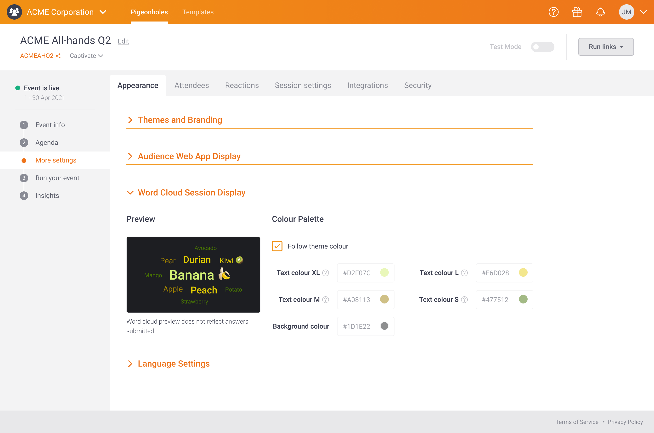 Customising Word Cloud colours Help Centre