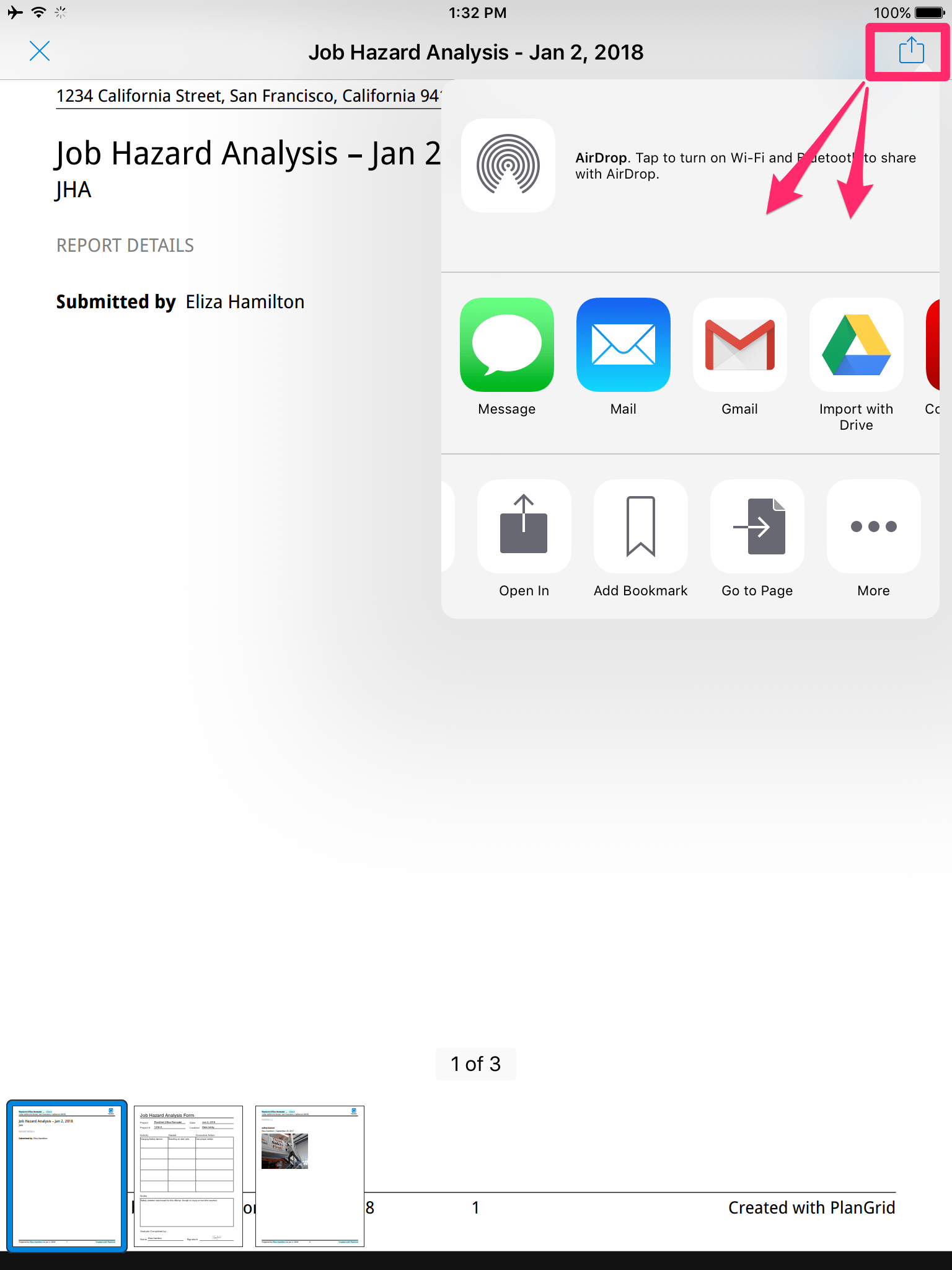 Export and Email Field Reports (iOS) PlanGrid