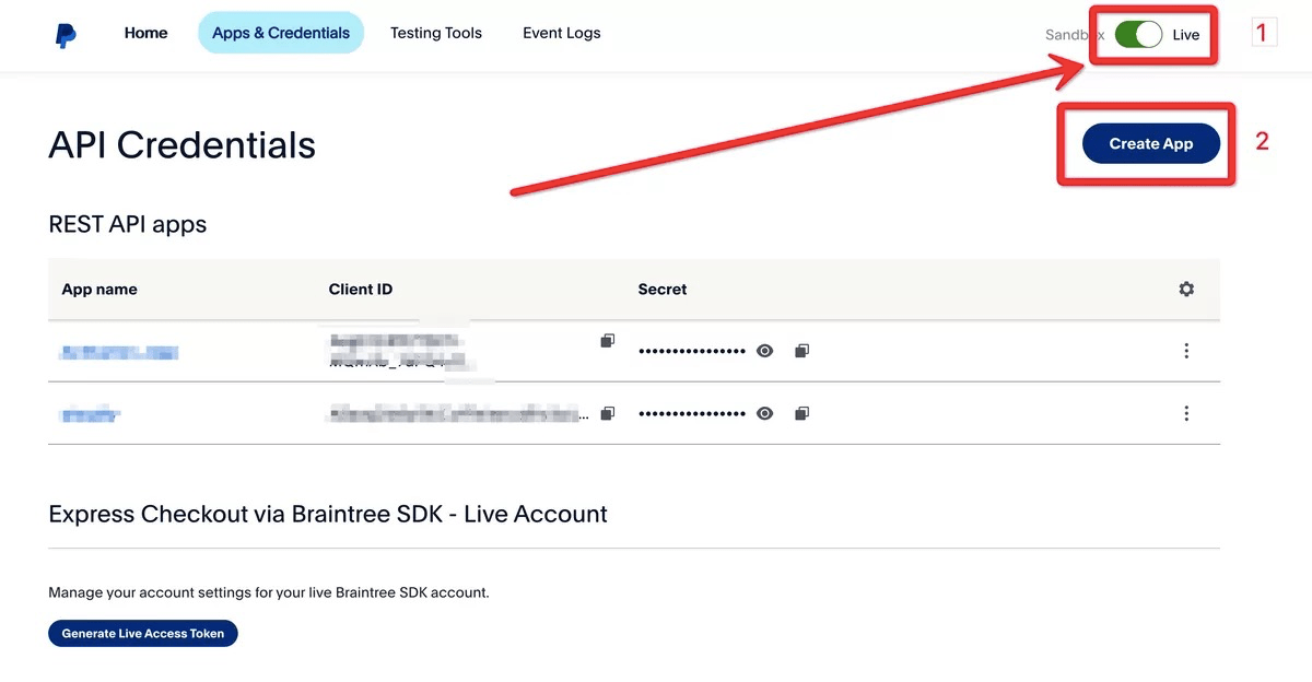 PayPal Setup for Receive Payment PledgeBox