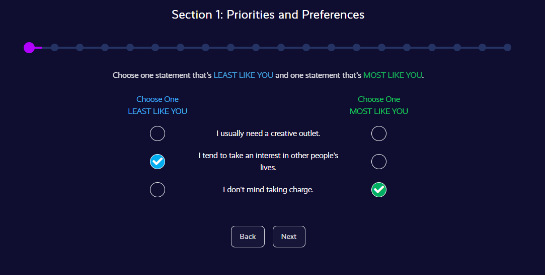 I can't proceed to the next question in the Plum Discovery Survey