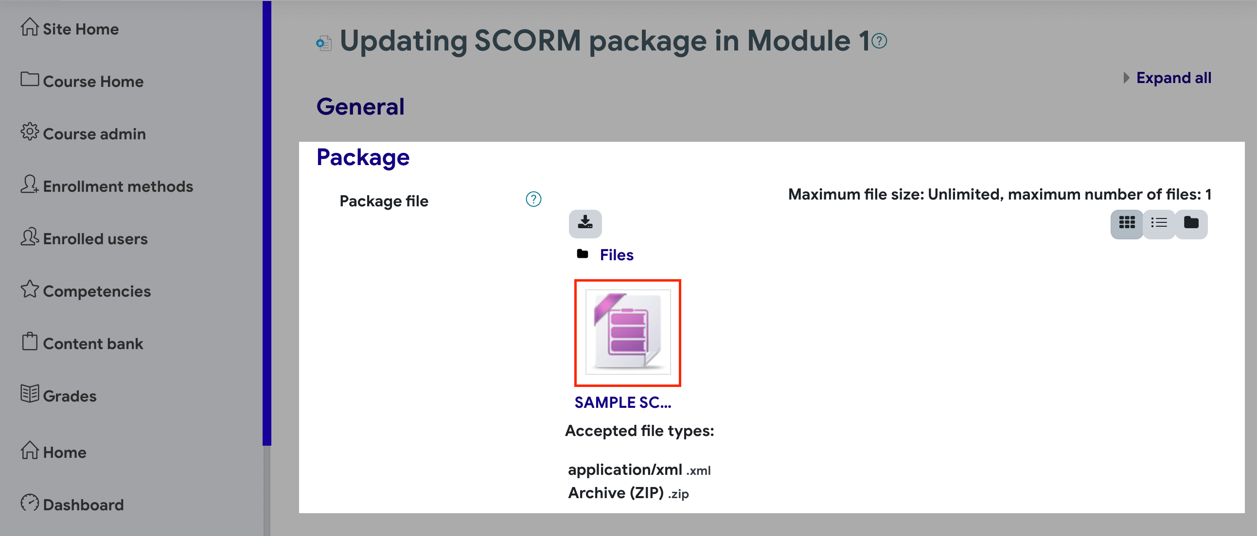 Update SCORM Files