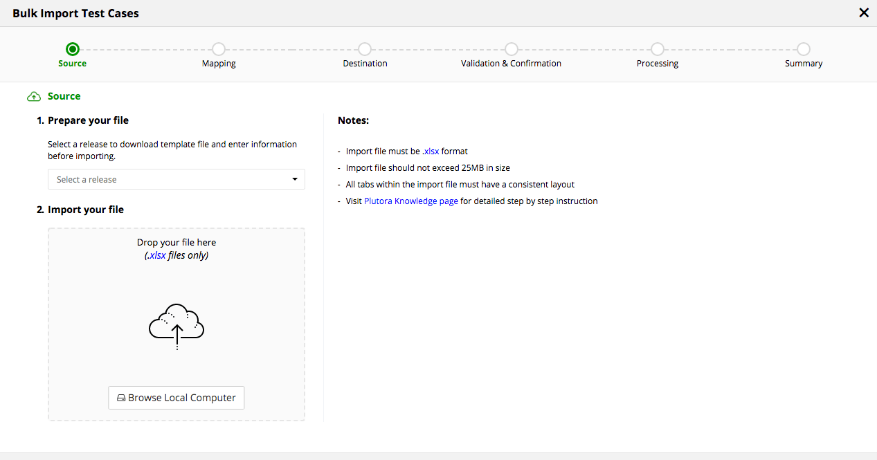Bulk Import Test Cases Plutora Knowledge Base