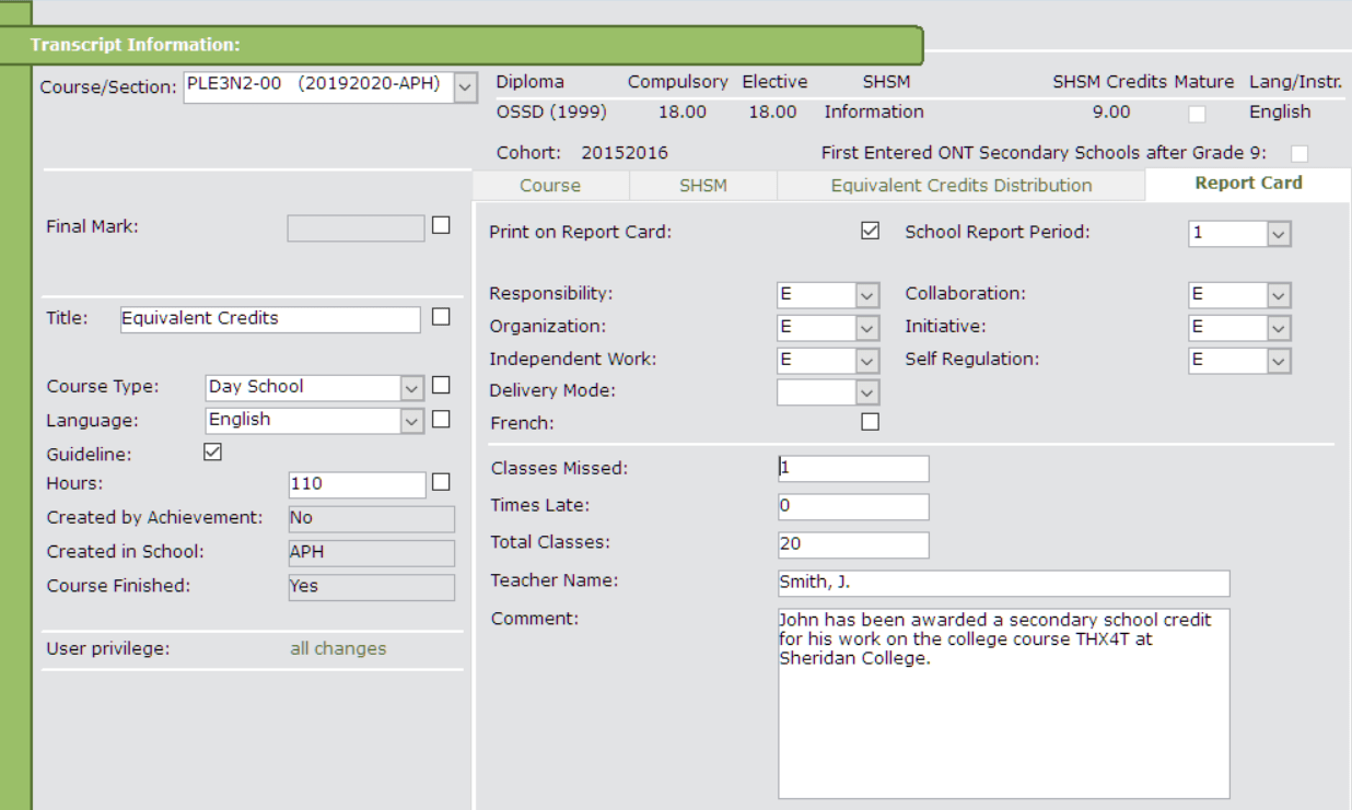 Entering Equivalent Credit for a Dual Credit Course PowerSchool Community