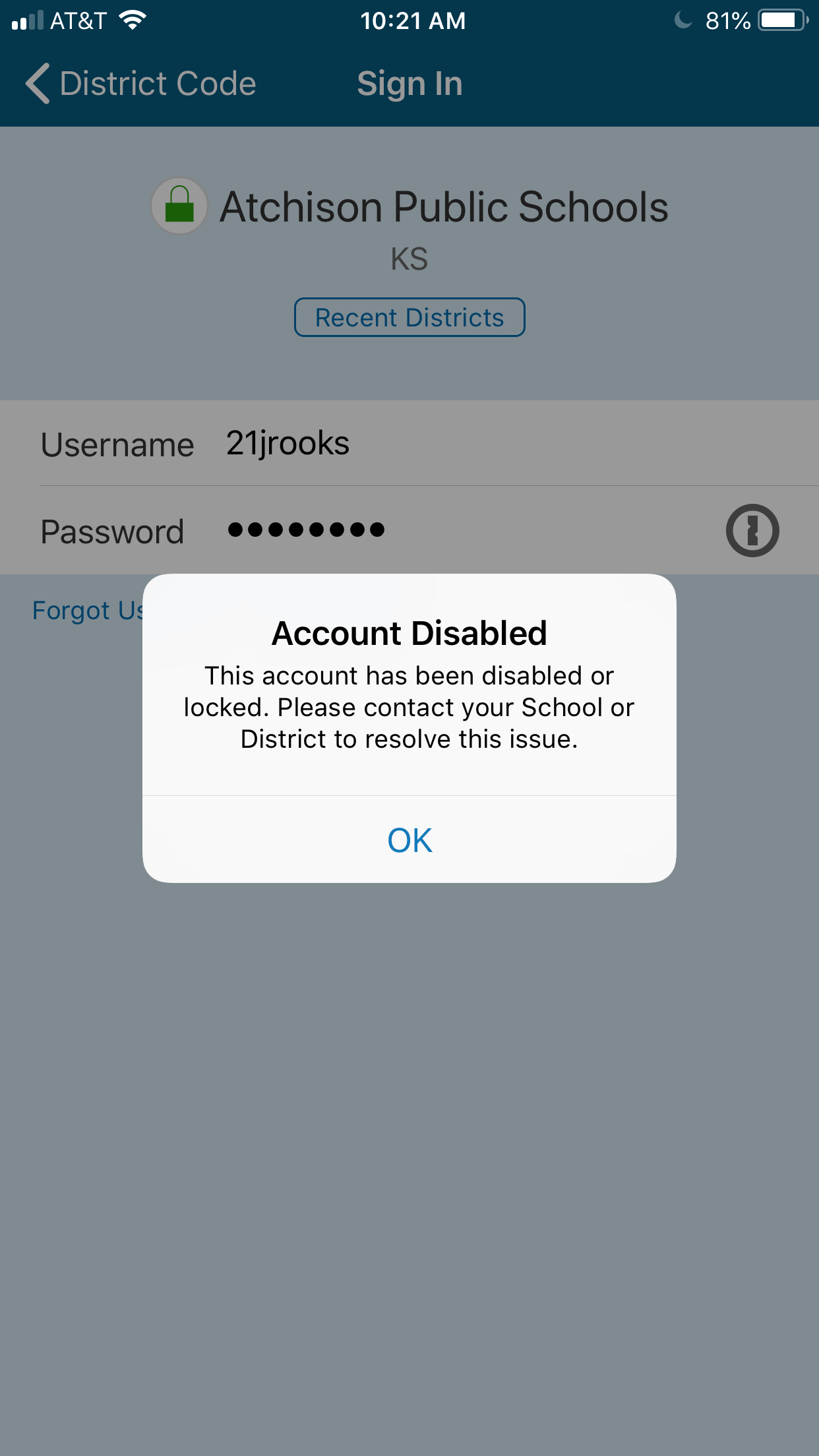 PowerSchool Mobile App Account Disabled PowerSchool Community
