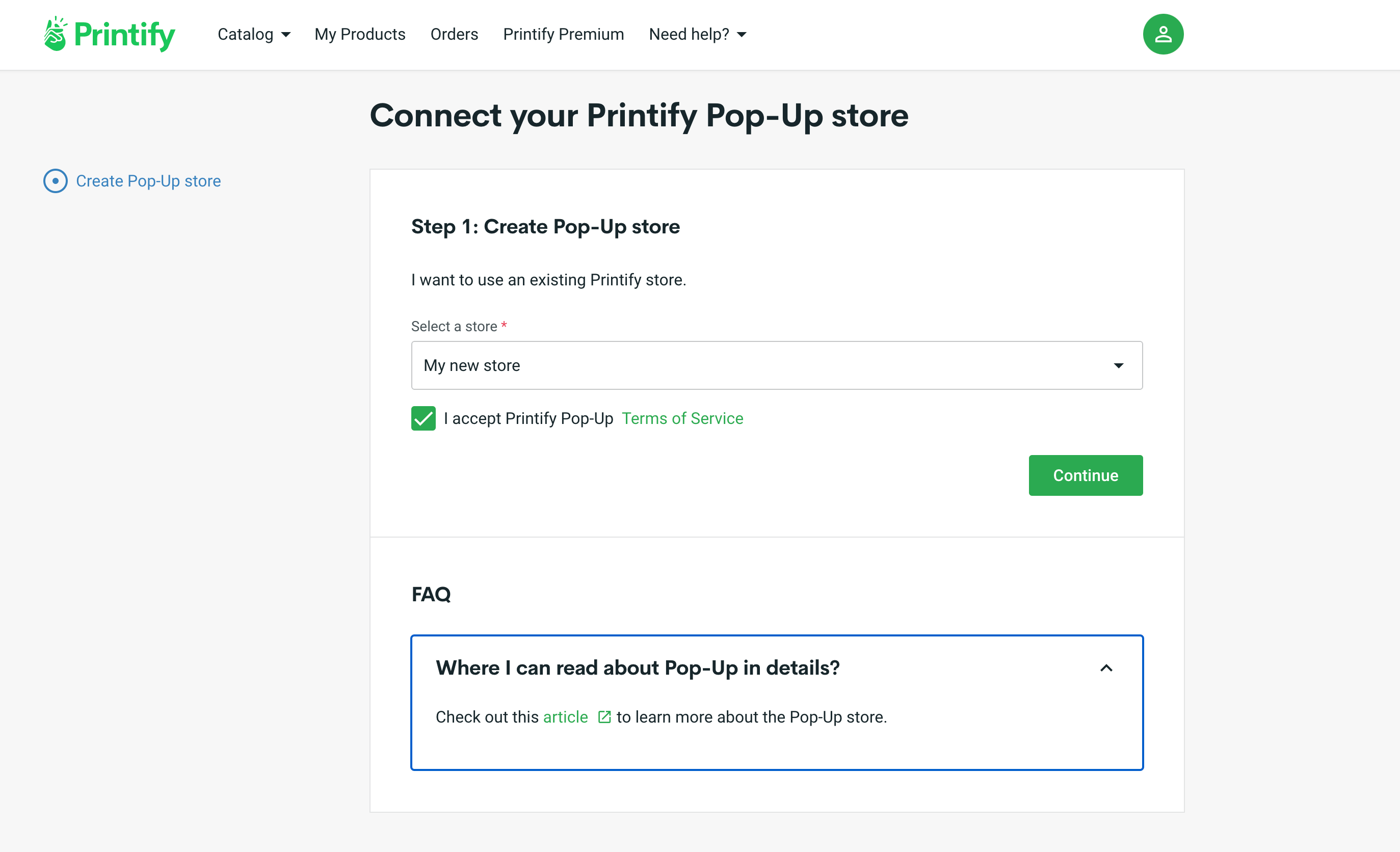 How can I create a PopUp Store? Printify
