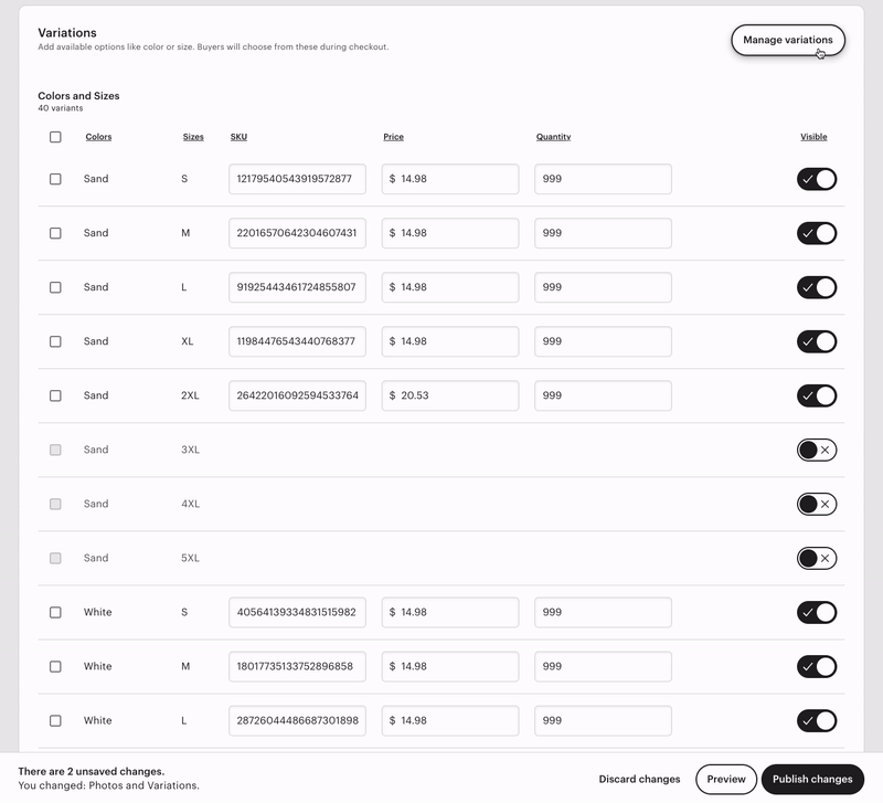 How can I combine multiple products into a single listing on Etsy? Printify