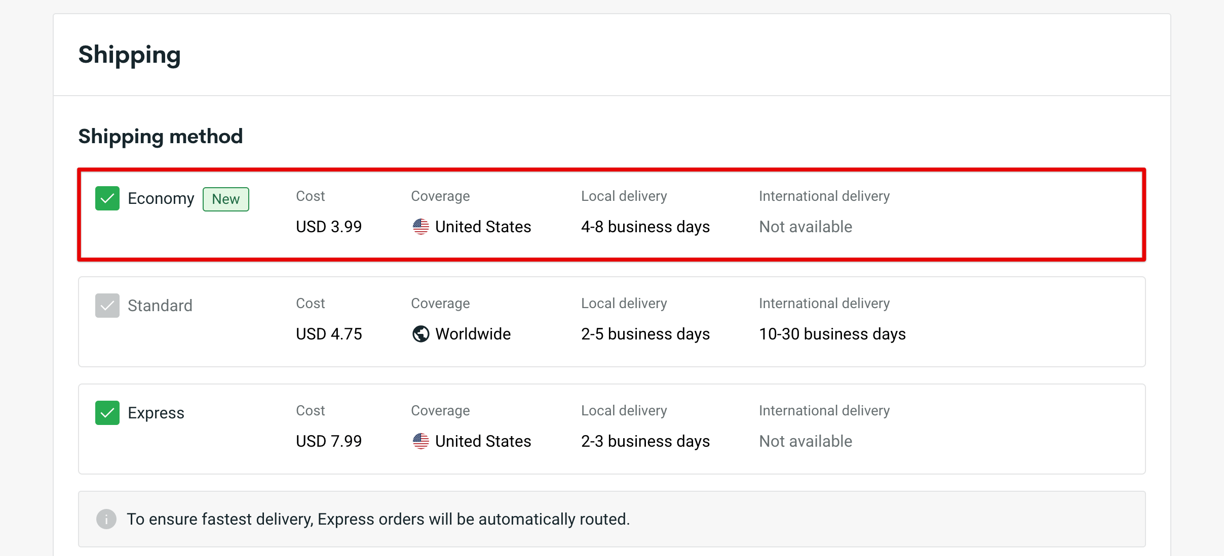 How can I enable Economy Shipping? Printify