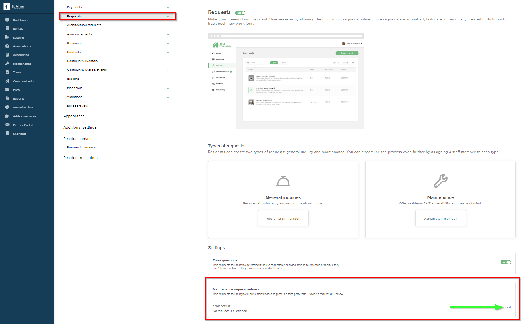 Adding Property Meld Link to Resident Portal Buildium* Help Center