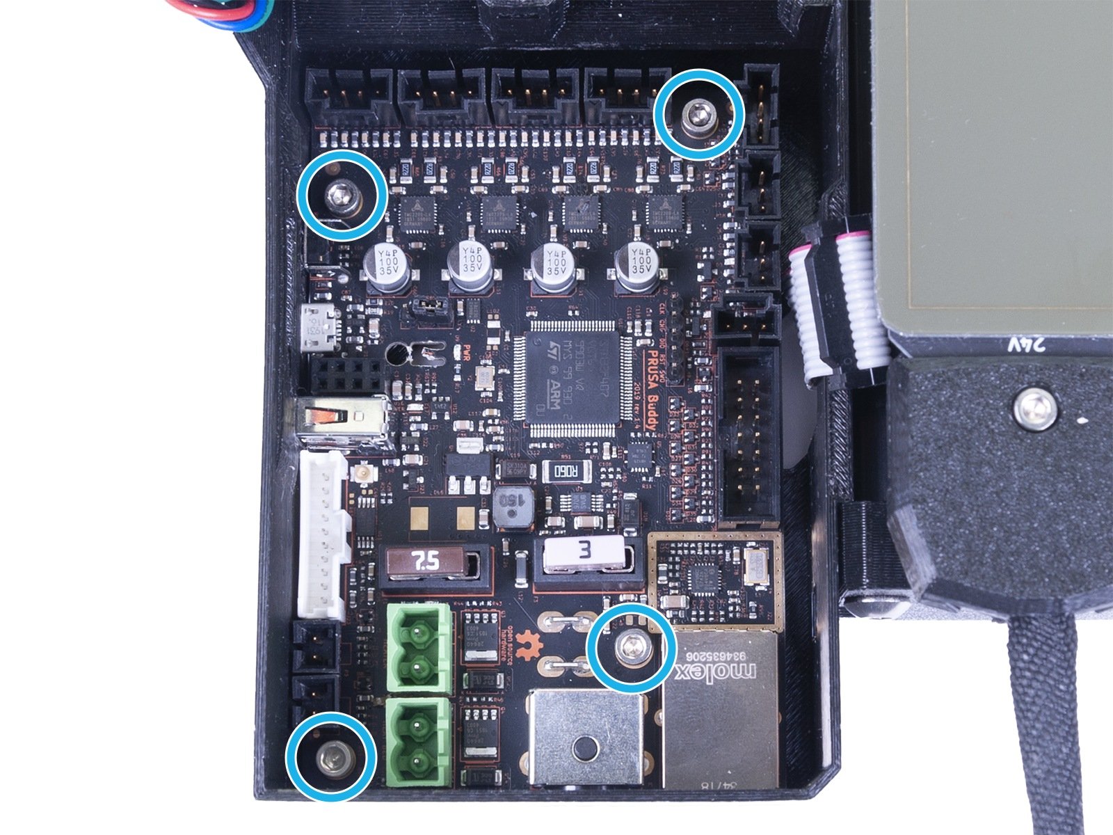 Prusa Knowledge Base How to replace a Buddy control board (MINI)