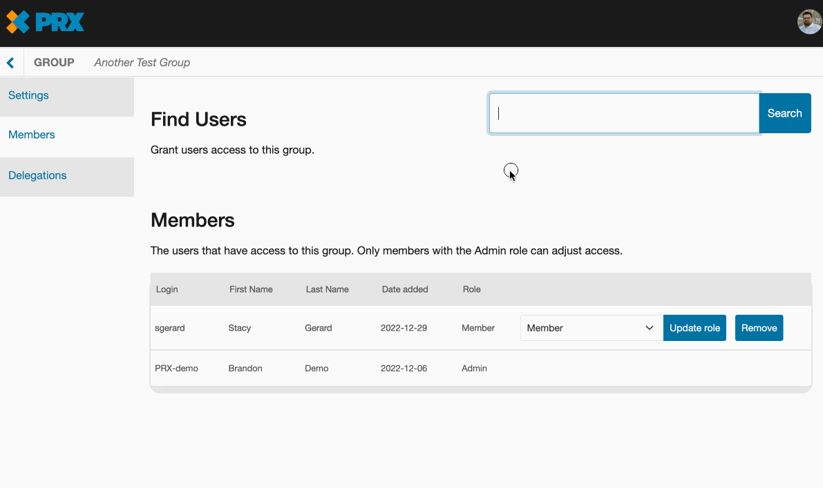 How to Remove a User from your Group Account PRX Help Desk