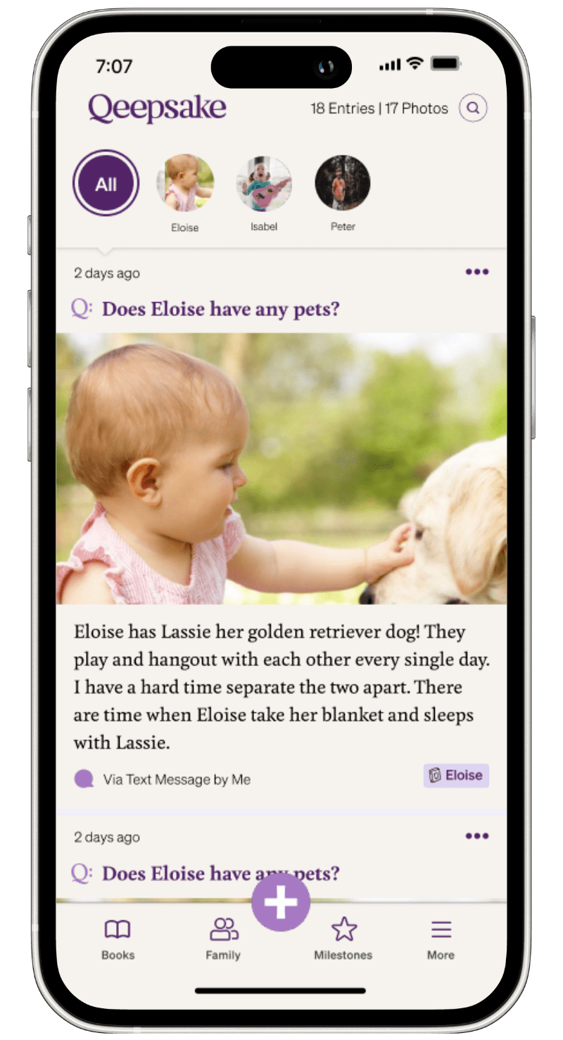 Changing the Birthdate, Sex, or Name of a Journal Qeepsake