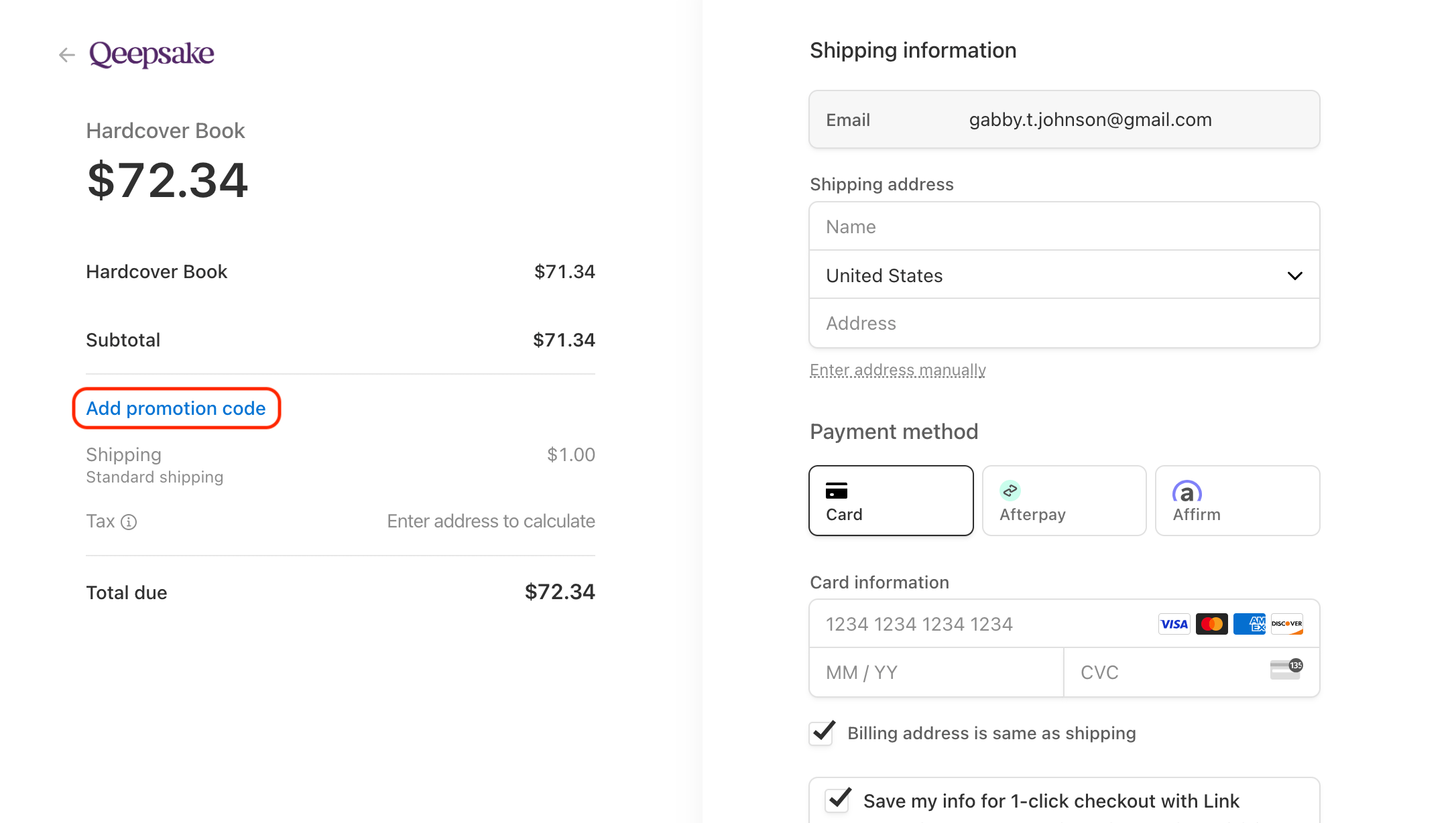 How to Add a Promo Code Qeepsake