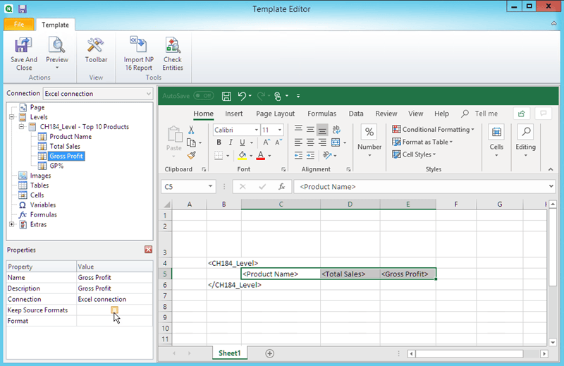 Creating calculated columns and rows with Excel formulas ‒ Qlik NPrinting