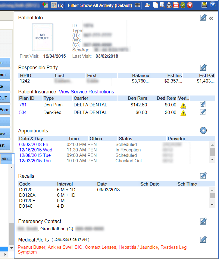 About the Patient Info Pane