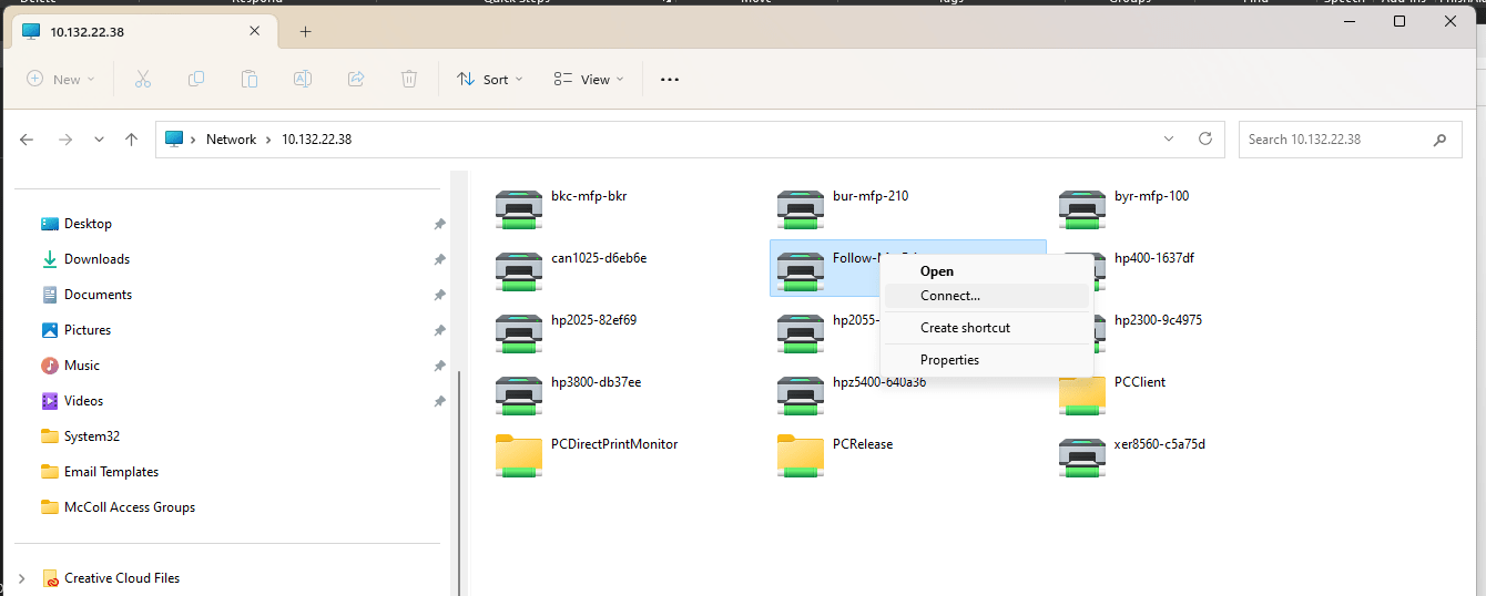 Adding Follow Me Printer Using Credential Manager ( Windows 11 and 10