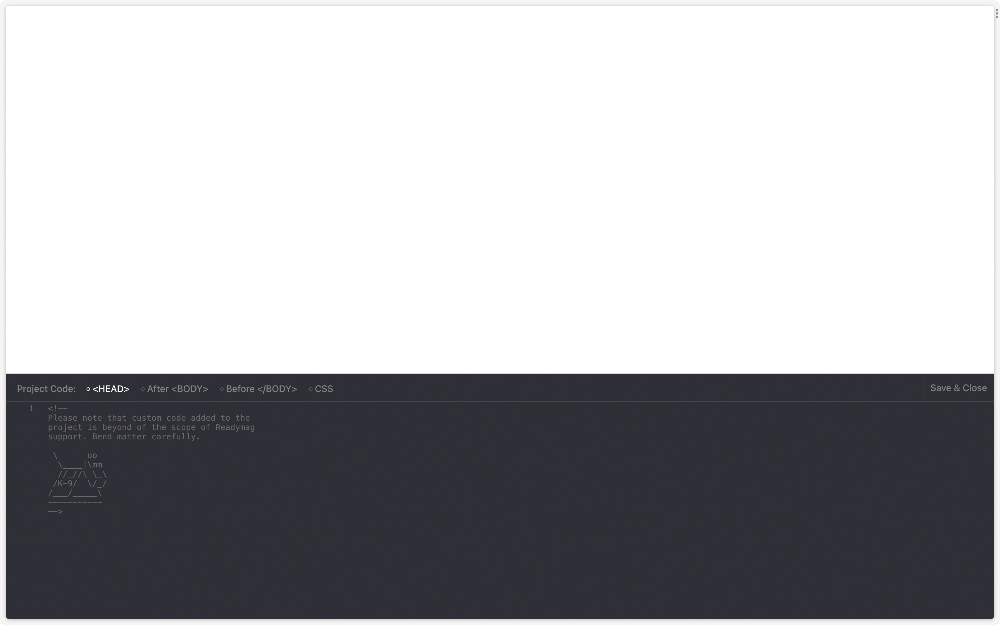 Adding custom code Readymag Help