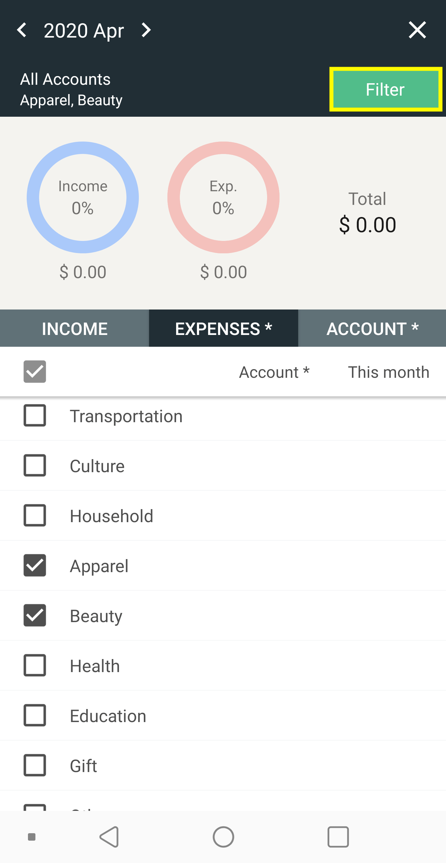 How to use filter feature for & expenses Money Manager Help Center