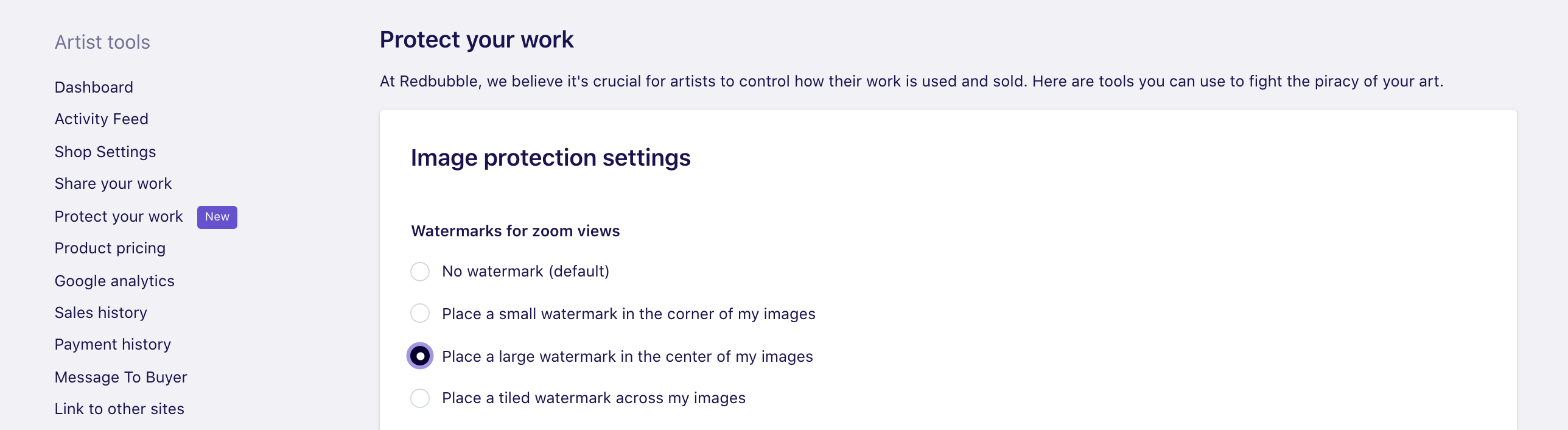 How can I add watermarks on my artworks? Redbubble