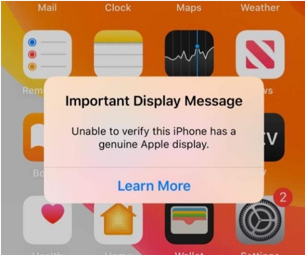 Why is there a display message like "Important Message" or “Unknown