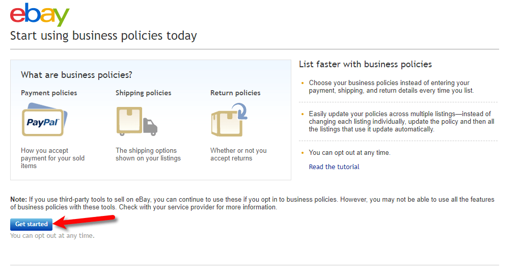eBay Business Policies Overview