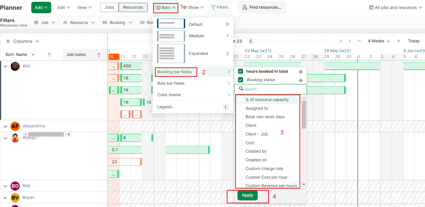 Manage booking bars Retain Cloud Help
