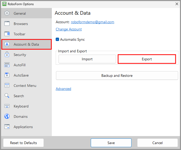 How to migrate data within a RoboForm account to a different RoboForm