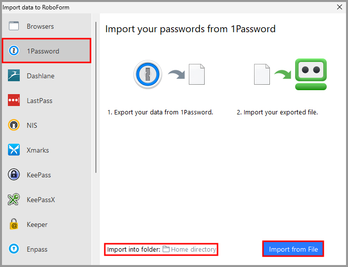 How to Import from 1Password RoboForm Help Center
