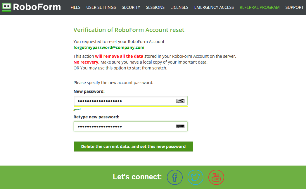 How do I reset my user's Master Password? RoboForm Help Center