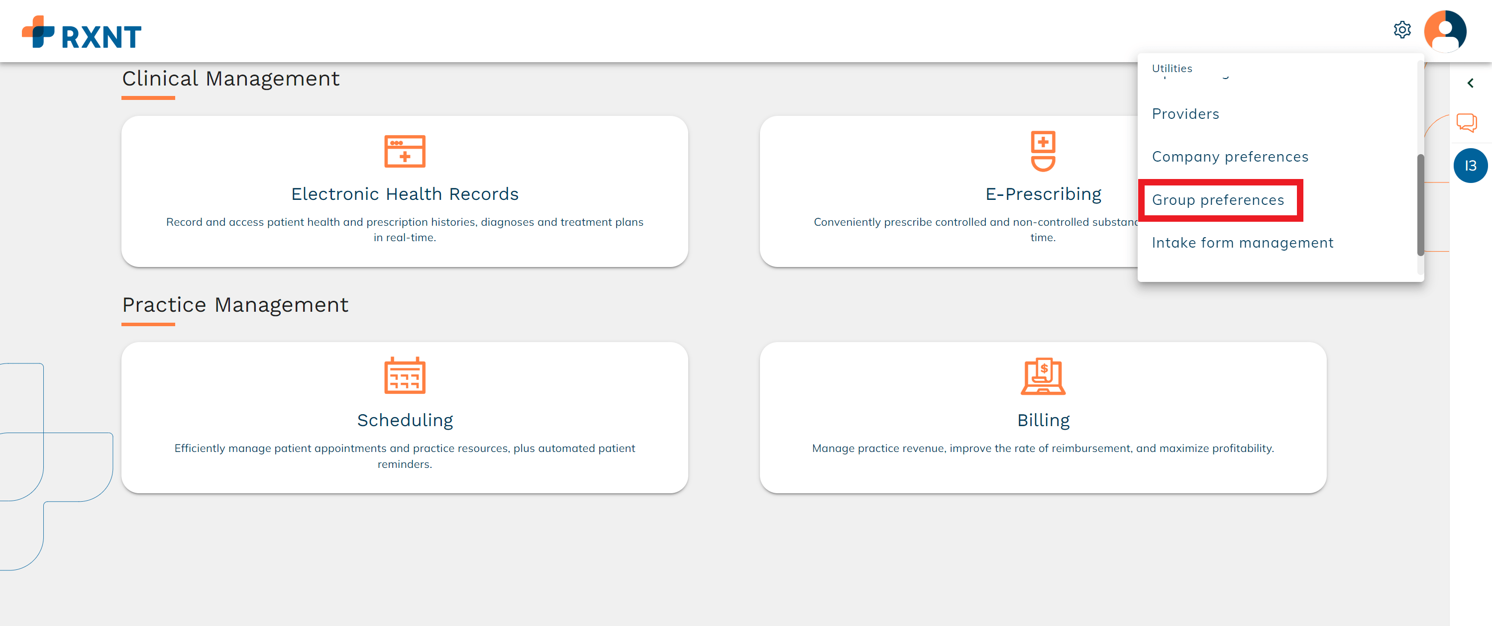 Group Preferences RXNT Help Center
