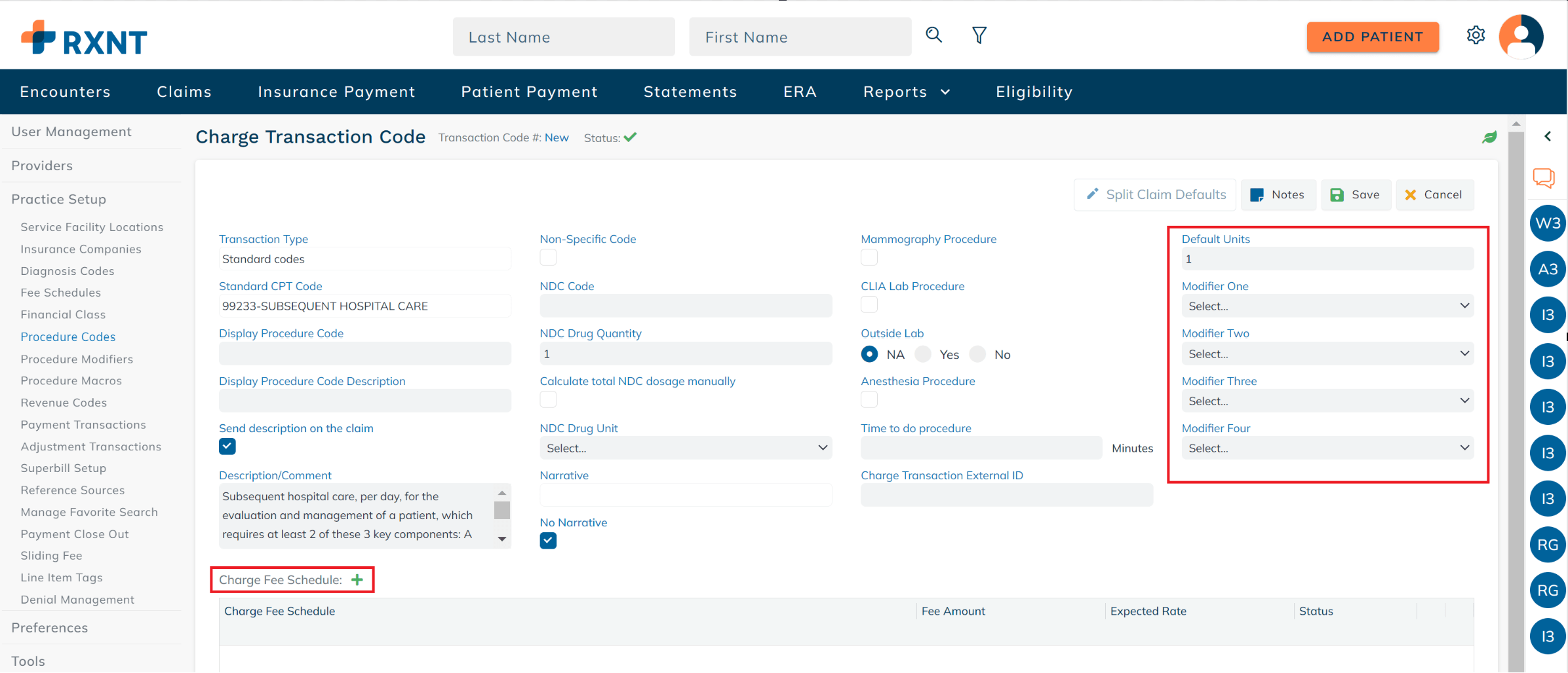 Procedure Codes and Diagnosis Codes RXNT Help Center