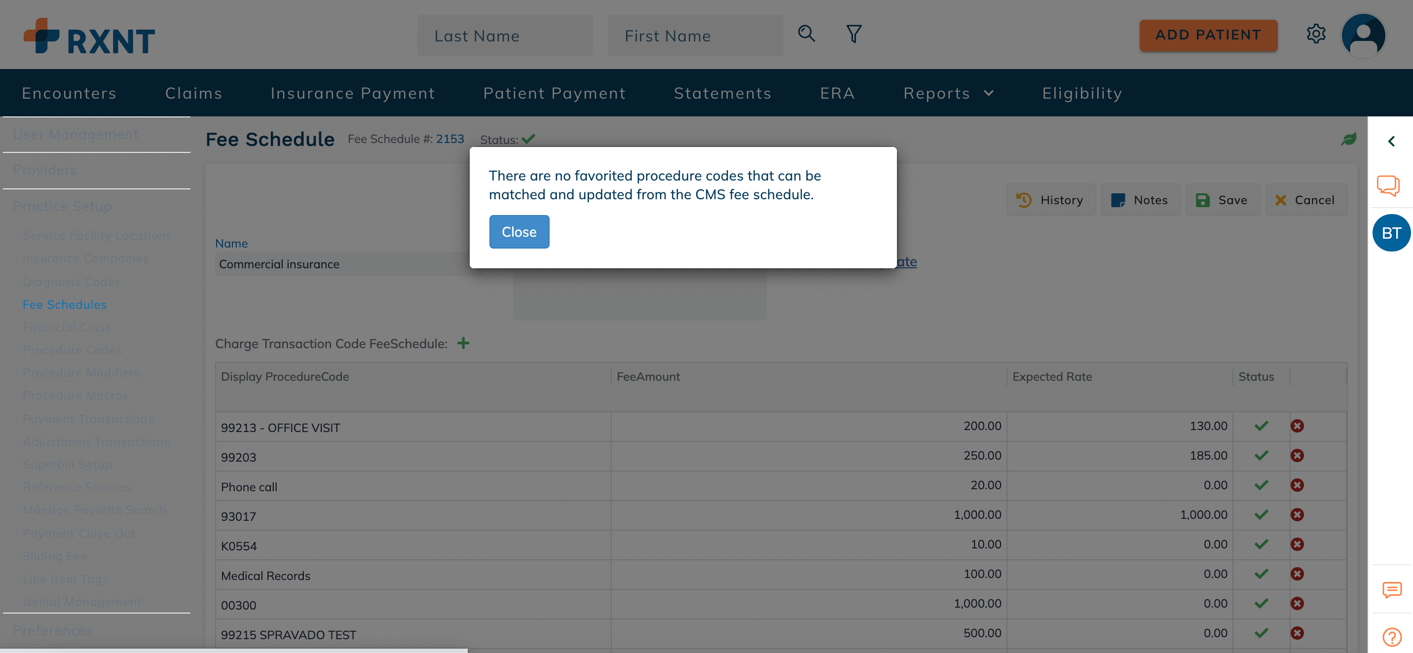 CMS Medicare Fee Schedule RXNT Client Resolution Center