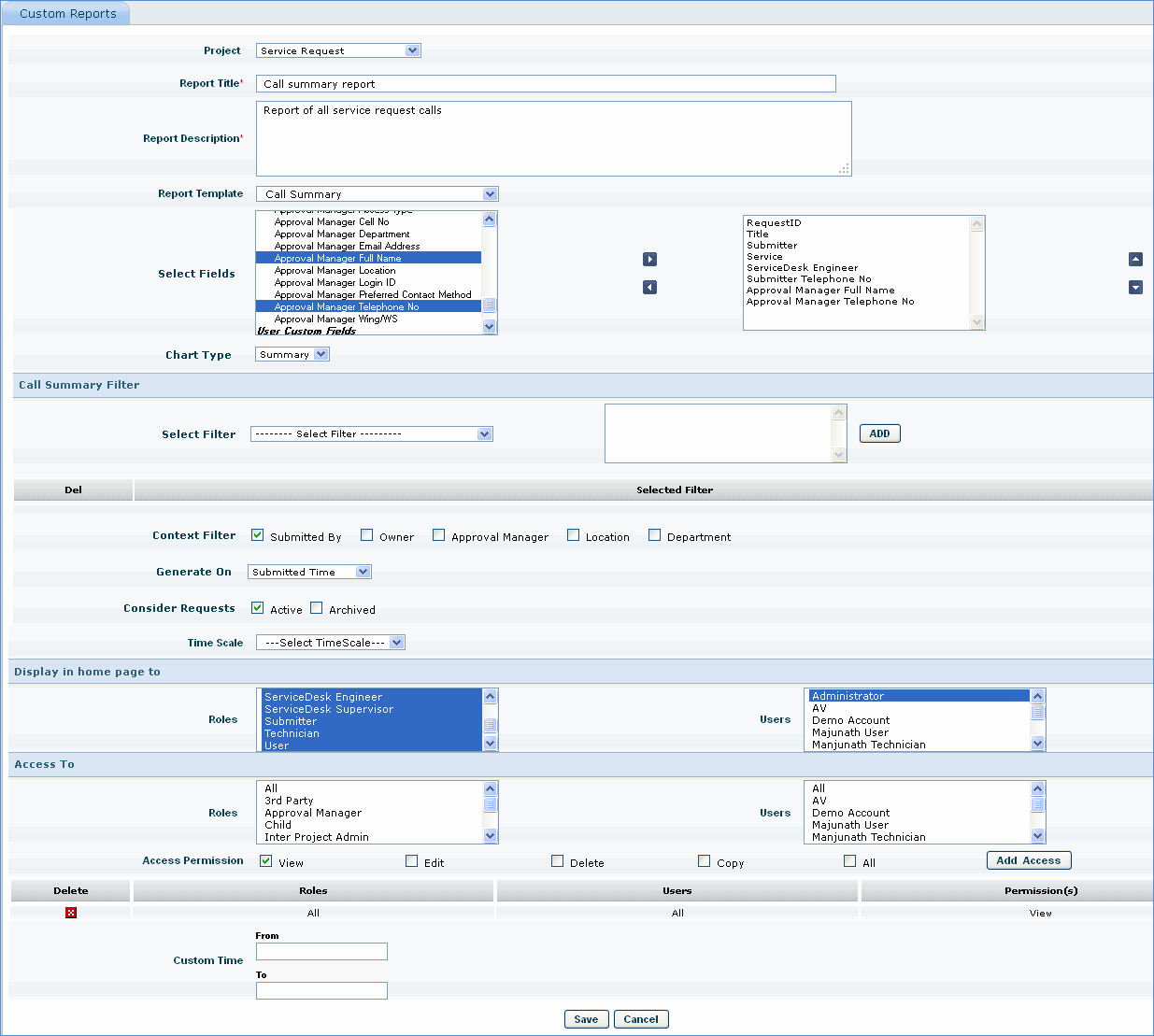 Creating a New Service Desk Report