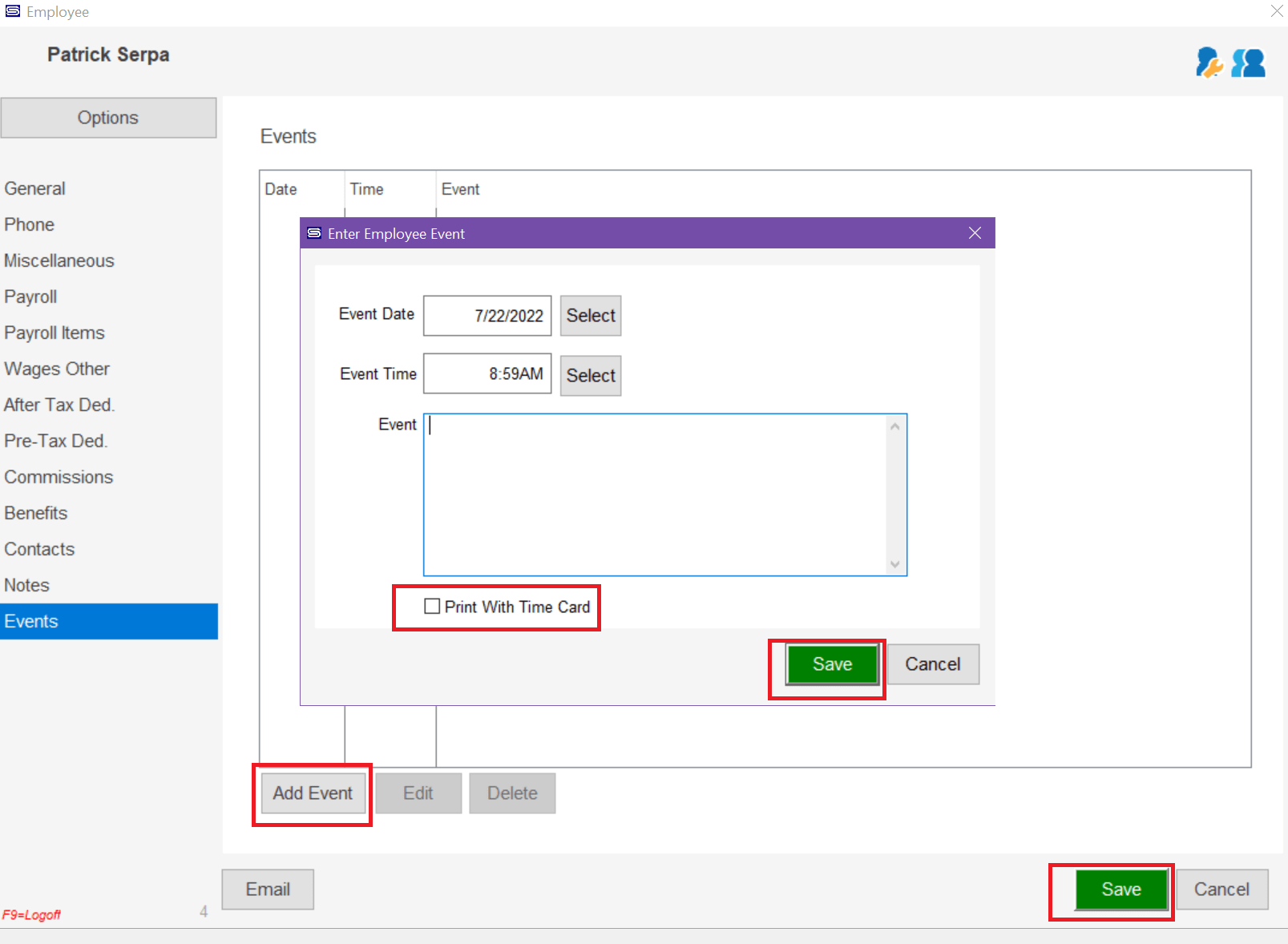 How to Record Employee Events