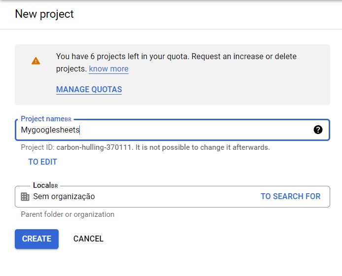 Creating Your Credentials for the Google Sheets API