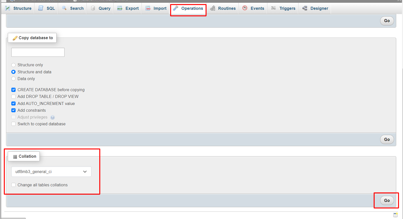 How to change database charset MySQL