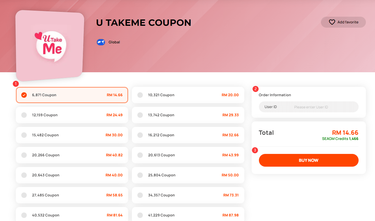 How to topup U TakeMe Coupon in SEAGM? SEAGM English Article site
