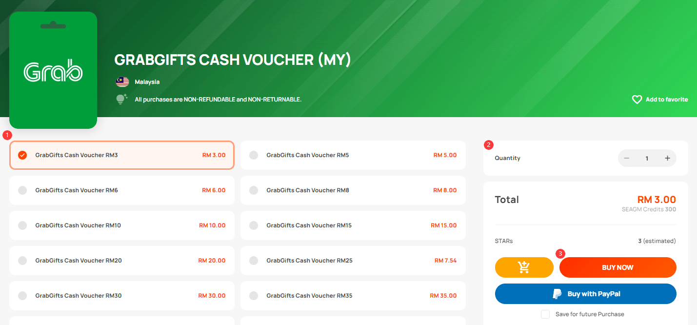 How to purchase GrabGifts Cash Voucher in SEAGM? SEAGM English