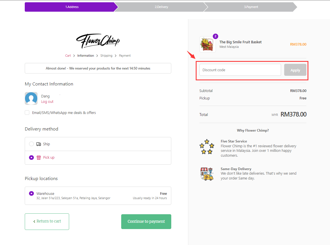 How to redeem the Flower Chimp Cash Voucher [MY] purchased from SEAGM