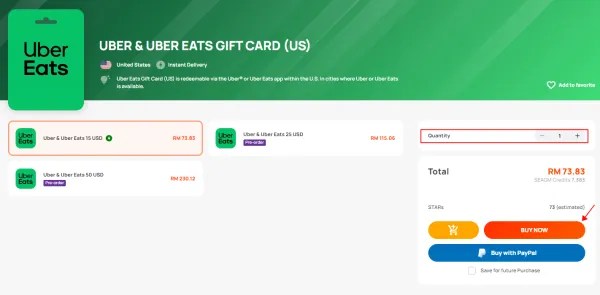 How to purchase Uber Eats Gift Card from SEAGM ? SEAGM English