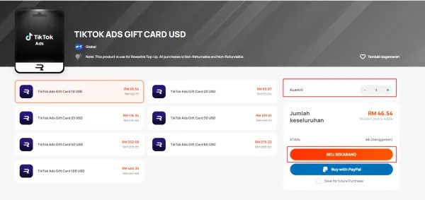 Bagaimana cara membeli TikTok Ads Gift Card di SEAGM? SEAGM Bantuan
