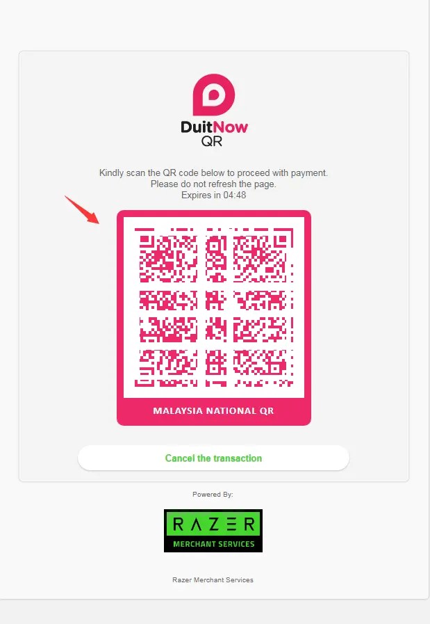 How to pay using DuitNow QR Code [MYR] in SEAGM? SEAGM English