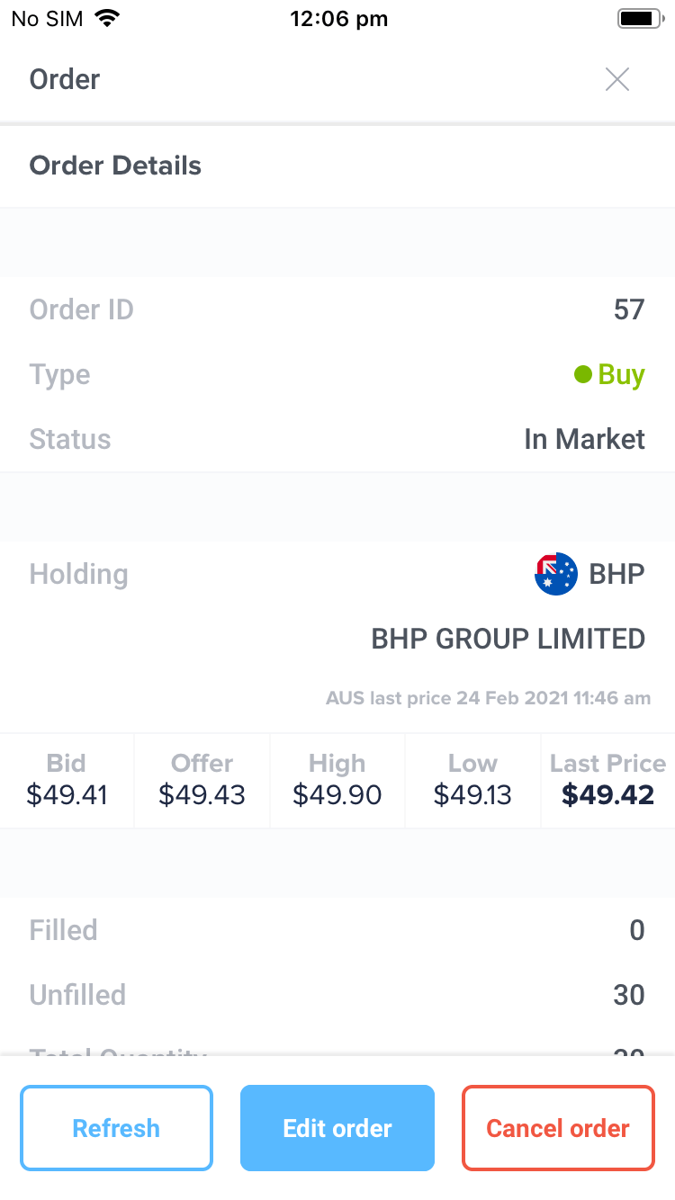 How to Edit or Cancel an Order on the SelfWealth Mobile App SelfWealth