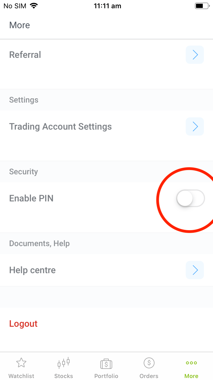 How to Enable a PIN on the Selfwealth Mobile App SelfWealth