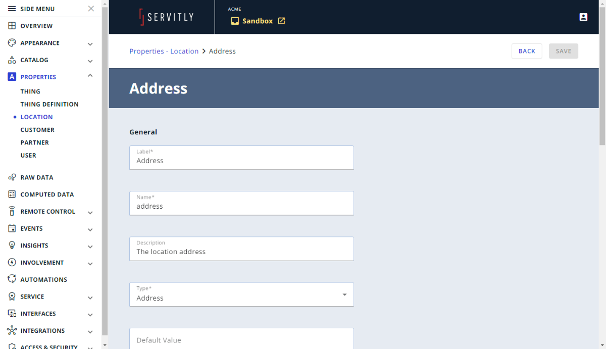 Location Properties Servitly
