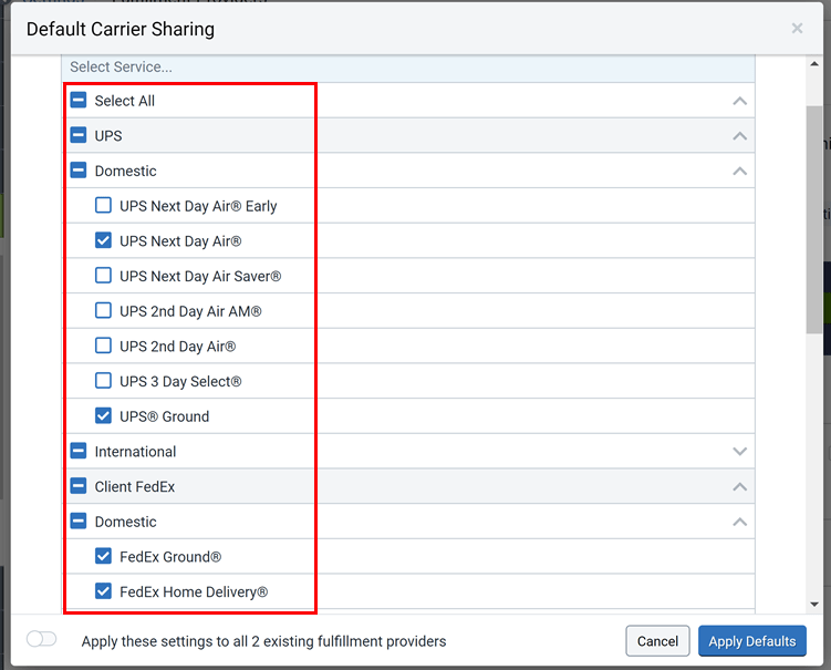 Configure Carrier Sharing with Fulfillment Providers ShipStation Help