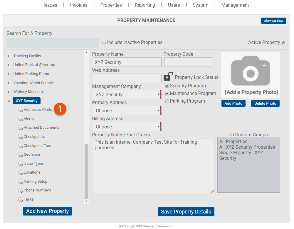How to Add Addresses, and Units, or Suites to a Property Silvertrac