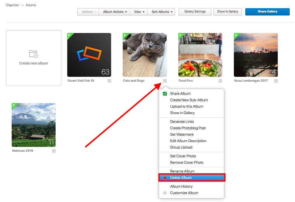 How to Delete an Album SlickPic Help