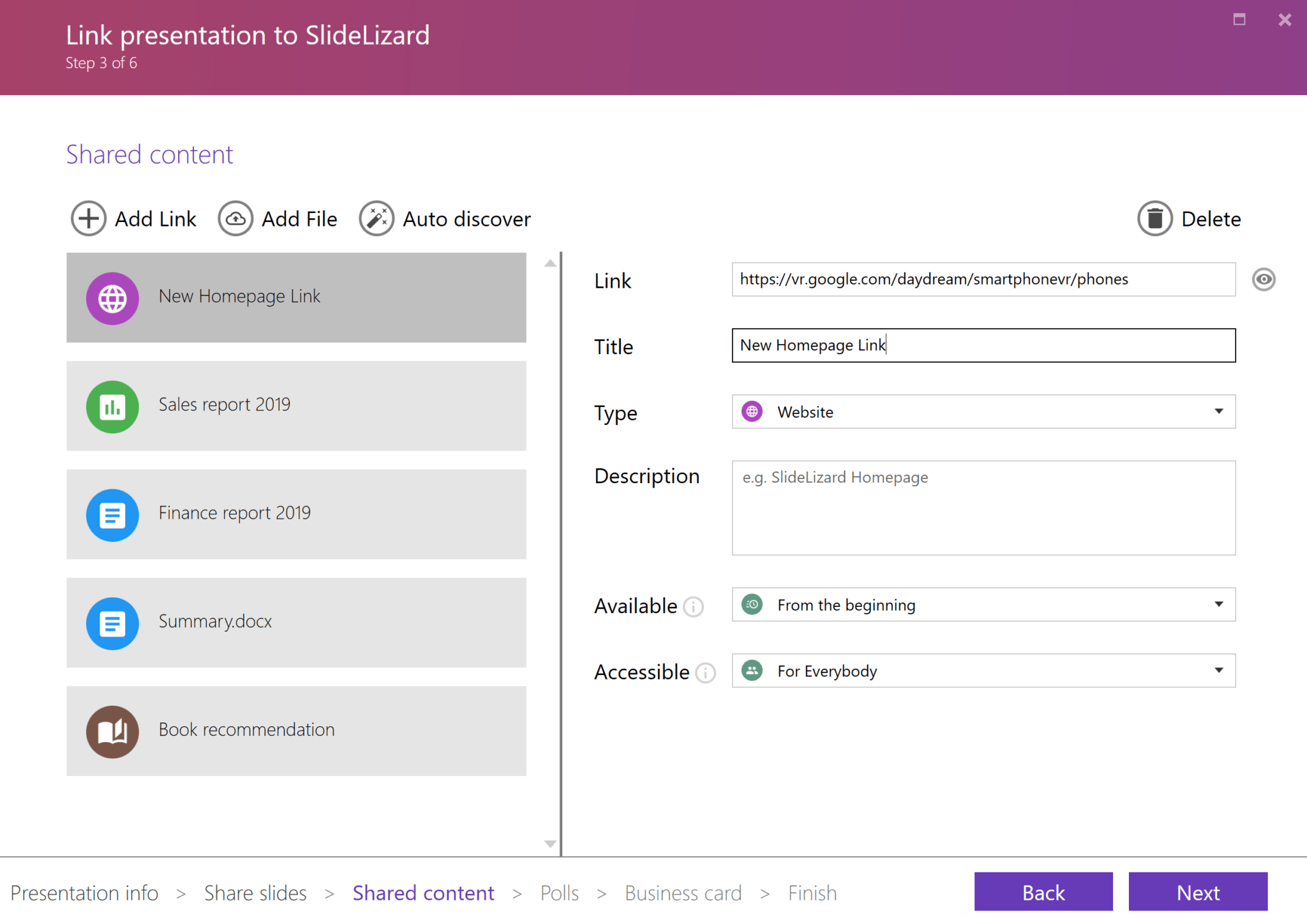 How to share documents and links SlideLizard Help