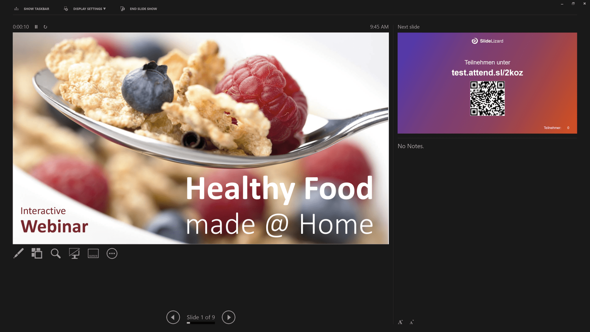 Use SlideLizard with a single screen SlideLizard Help