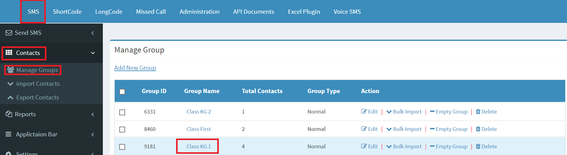 How to move contacts from one group to another group? SMS INDIA HUB